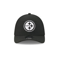 Pittsburgh Steelers Poly Black & White 39THIRTY M-Crown Stretch Fit Hat