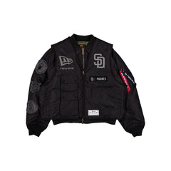 Alpha Industries x San Diego Padres Black 2-in-1 MA-1 Flight Jacket + Vest