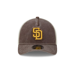 San Diego Padres Frayed Logo 9FORTY M-Crown A-Frame Trucker Hat