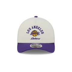Los Angeles Lakers Arched Graphic Chrome White 9FORTY M-Crown A-Frame Snapback Hat
