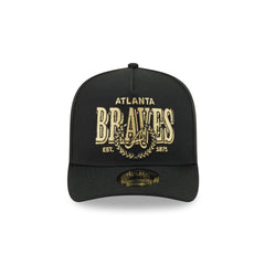Atlanta Braves Gold Laurel Black 9FIFTY A-Frame Snapback Hat