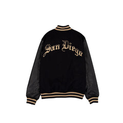 San Diego Padres Gothic Lettering Black Wool Varsity Jacket
