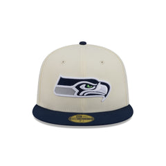Seattle Seahawks Chrome White Basic 59FIFTY Fitted Hat