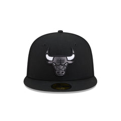 Chicago Bulls Black and White Basic 59FIFTY Fitted Hat