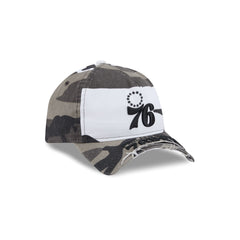 Philadelphia 76ers Washed Camo 9FORTY A-Frame Unstructured Cut-Off Visor Snapback Hat
