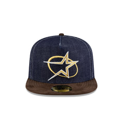 Houston Astros Houston Pack Denim Alternate Cooperstown Logo 59FIFTY A-Frame Fitted Hat