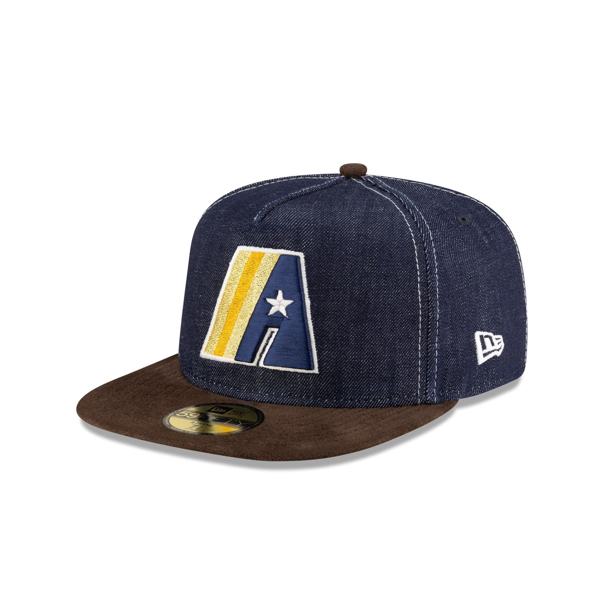 Houston Astros Houston Pack Denim Cooperstown Logo 59FIFTY A-Frame Fitted Hat