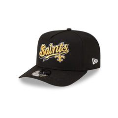 Born x Raised x New Orleans Saints Script Black 9FIFTY A-Frame Snapback Hat