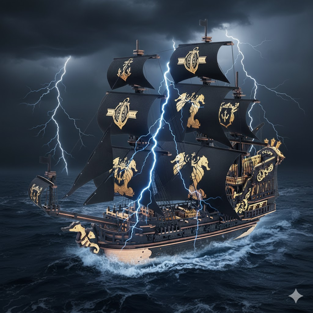 Seahorse Barque – DIY 3D Wooden Puzzle Kit